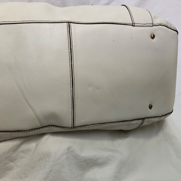 Cole Haan Oversized Leather Shoulder Bag in Winter White - Picture 12 of 13